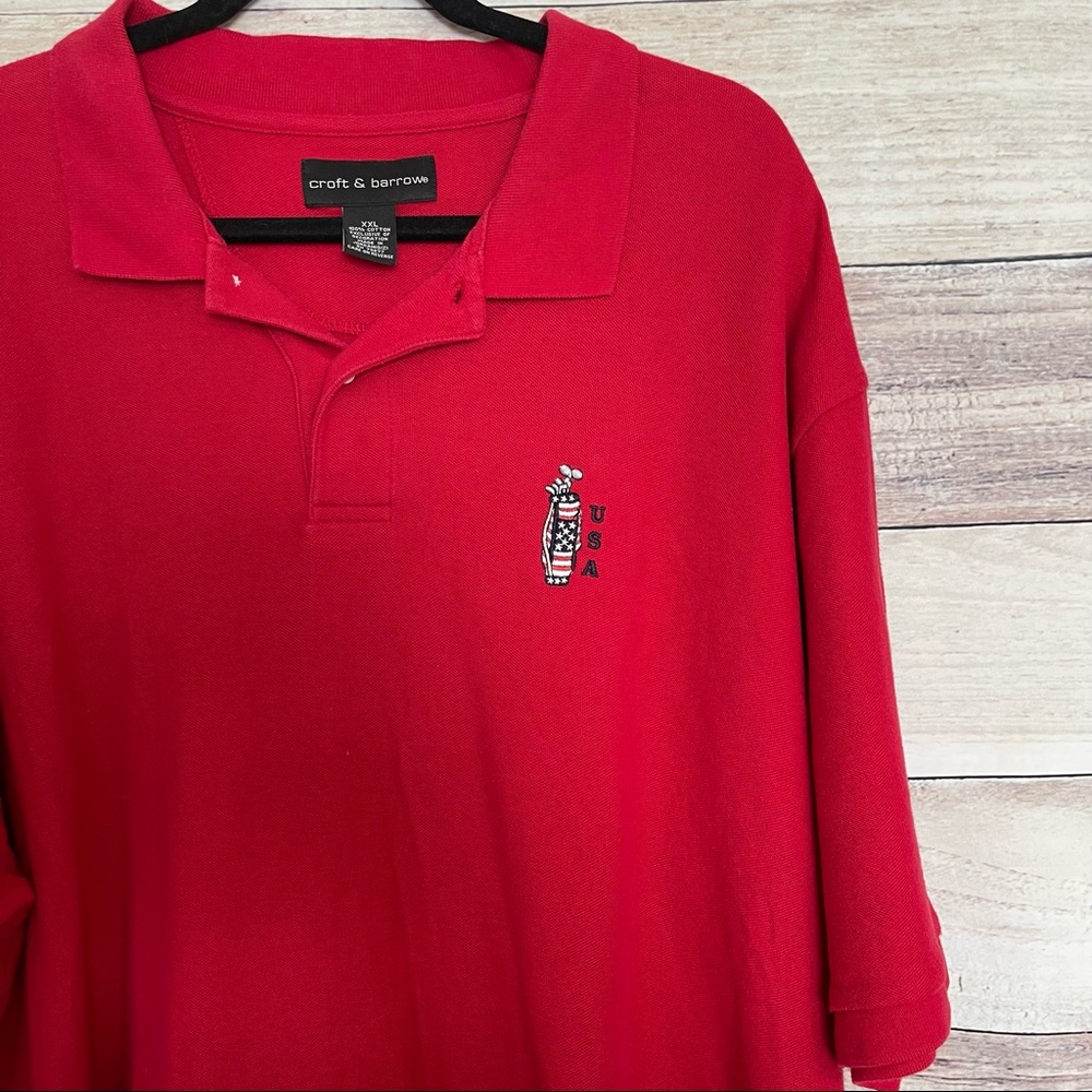 USA Golf Polo Red Embroidered Short Sleeve - Picture 3 of 16